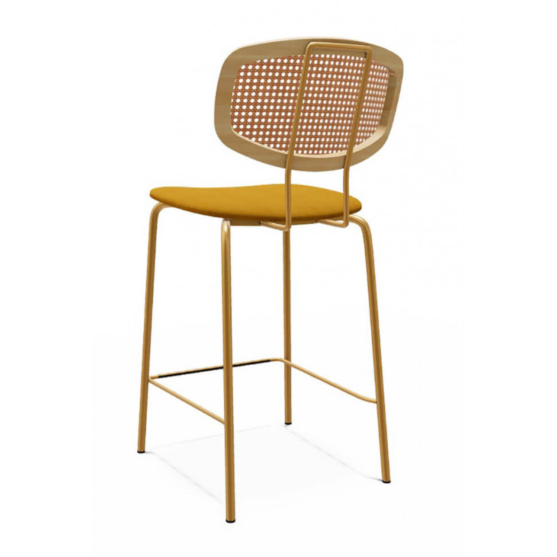 TABOURET SNACK MODERNE CANNÉ EN TISSU RITMO