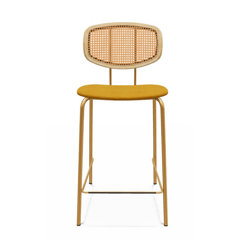 TABOURET SNACK MODERNE CANNÉ EN TISSU RITMO