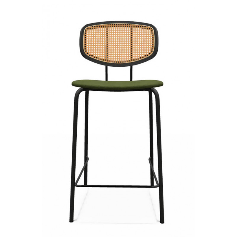 TABOURET SNACK MODERNE CANNÉ EN TISSU RITMO