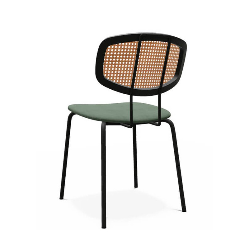 CHAISE MODERNE CANNÉE EN TISSU RITMO