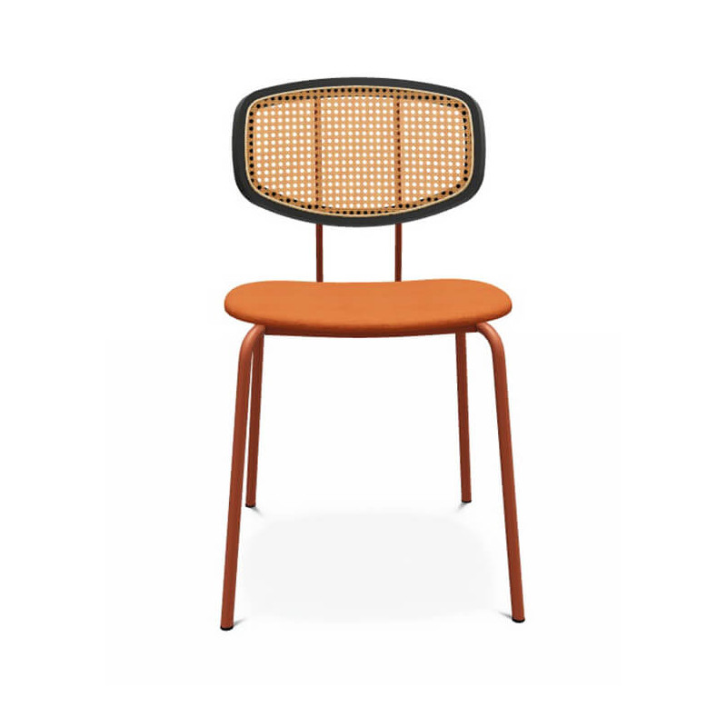 CHAISE MODERNE CANNÉE EN TISSU RITMO