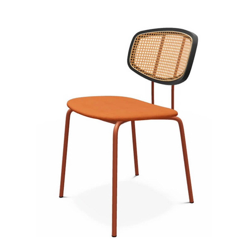 CHAISE MODERNE CANNÉE EN TISSU RITMO