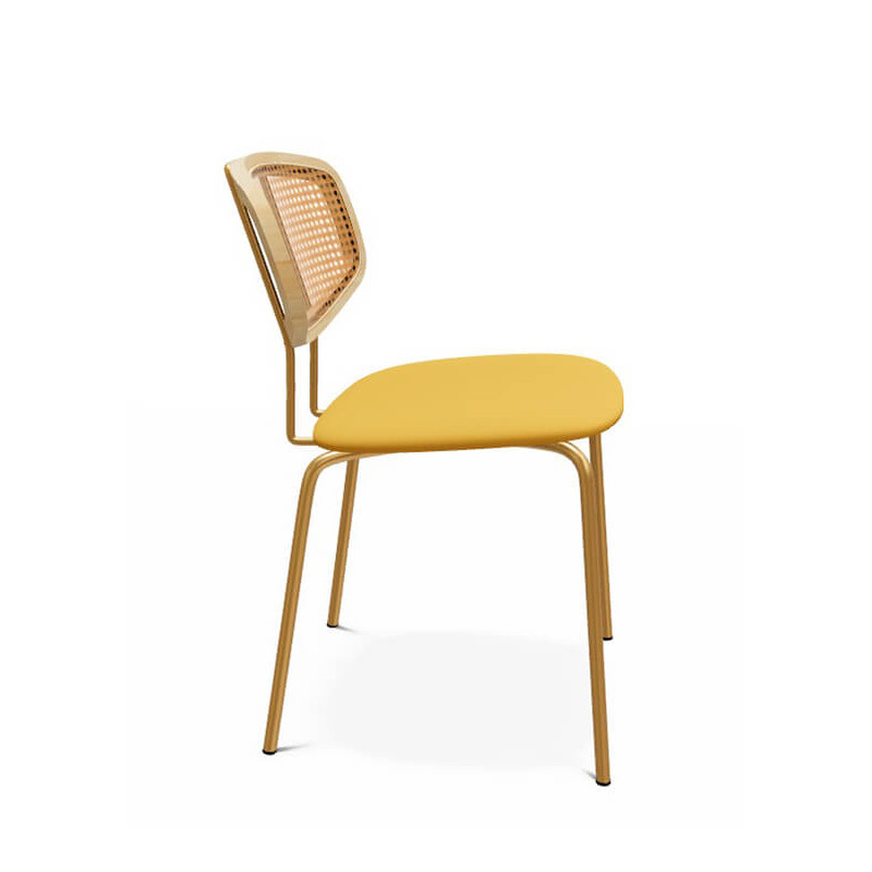 CHAISE MODERNE CANNÉE EN TISSU RITMO