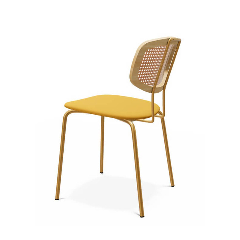 CHAISE MODERNE CANNÉE EN TISSU RITMO