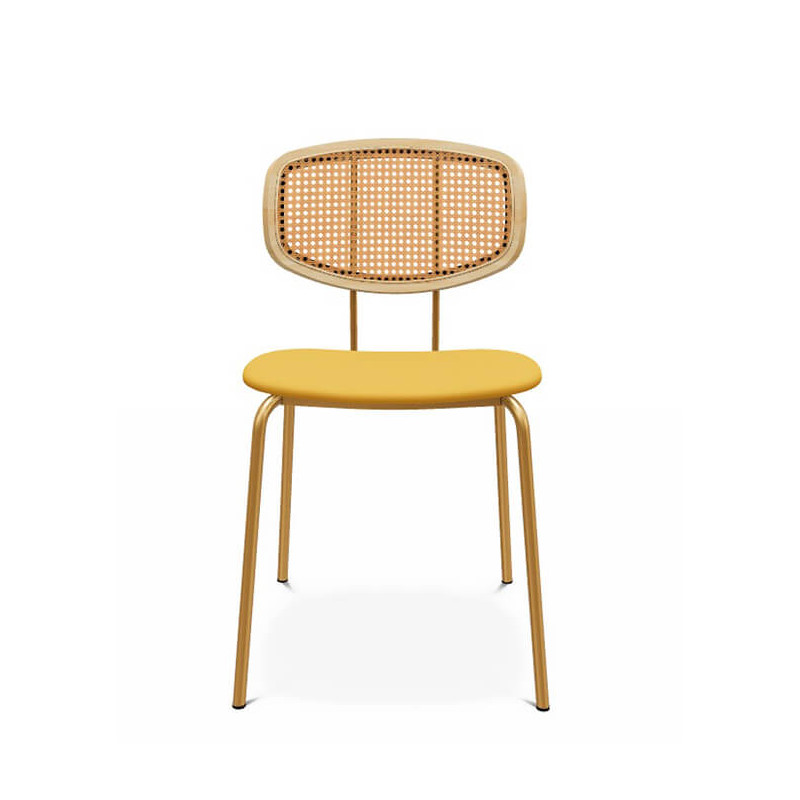 CHAISE MODERNE CANNÉE EN TISSU RITMO