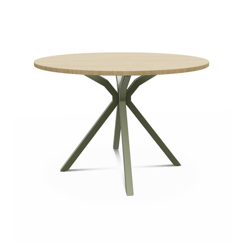 TABLE RONDE EN STRATIFIÉ PIEDS CENTRAL ONYX