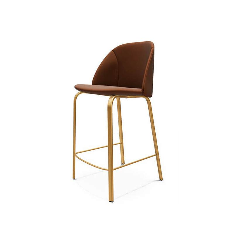 TABOURET SNACK CONTEMPORAIN ROND SOFIA EN SIMILICUIR