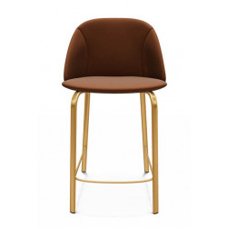 TABOURET SNACK CONTEMPORAIN ROND SOFIA EN SIMILICUIR