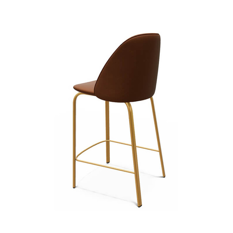 TABOURET SNACK CONTEMPORAIN ROND SOFIA EN SIMILICUIR