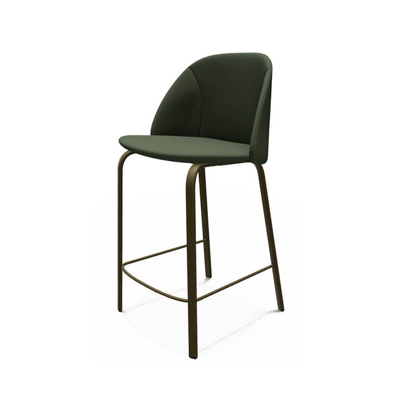 TABOURET SNACK CONTEMPORAIN ROND SOFIA EN SIMILICUIR