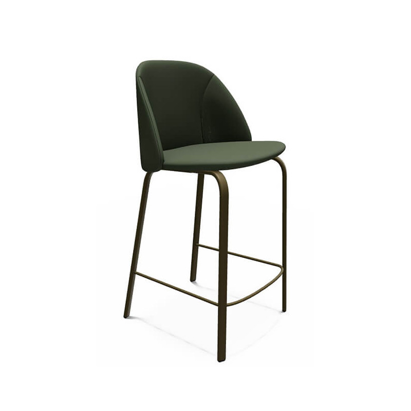 TABOURET SNACK CONTEMPORAIN ROND SOFIA EN SIMILICUIR