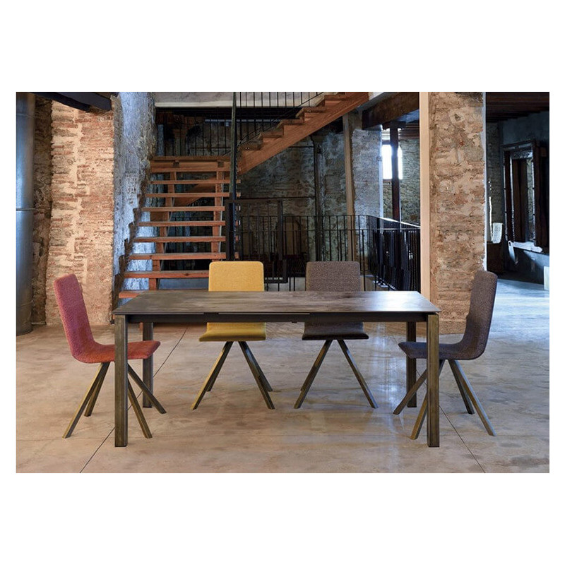 TABLE CONTEMPORAINE EN DEKTON EXTENSIBLE SNACK ALISON HT 90 CM