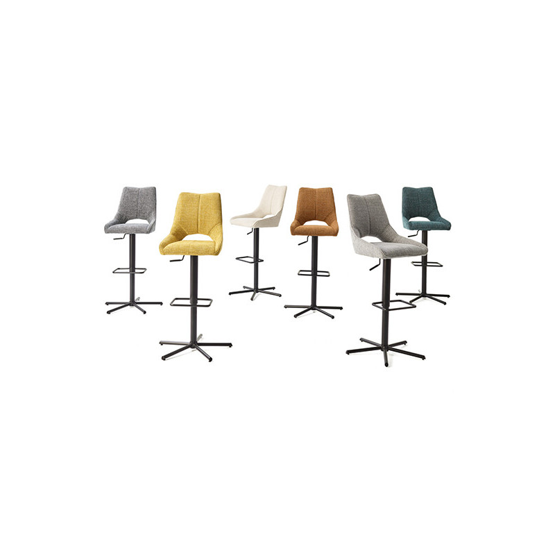 TABOURET CONTEMPORAIN DE BAR PIVOTANT ET RÉGLABLE GASTONNE