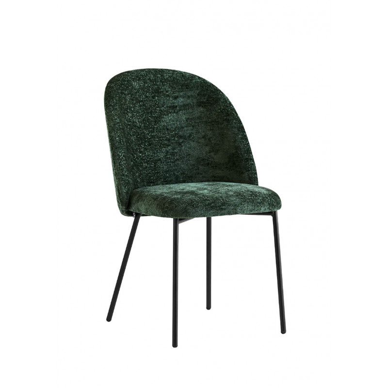 CHAISE COSY TUKA EN TISSU SHERPA PIEDS METAL CONTEMPORAINE