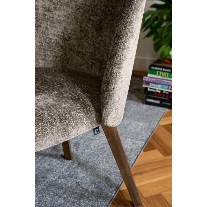 TABOURET SNACK COSY TUKA SHERPA PIEDS BOIS CONTEMPORAIN