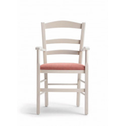 FAUTEUIL EN BOIS RUSTIQUE ASSISE GARNIE VENIZIA