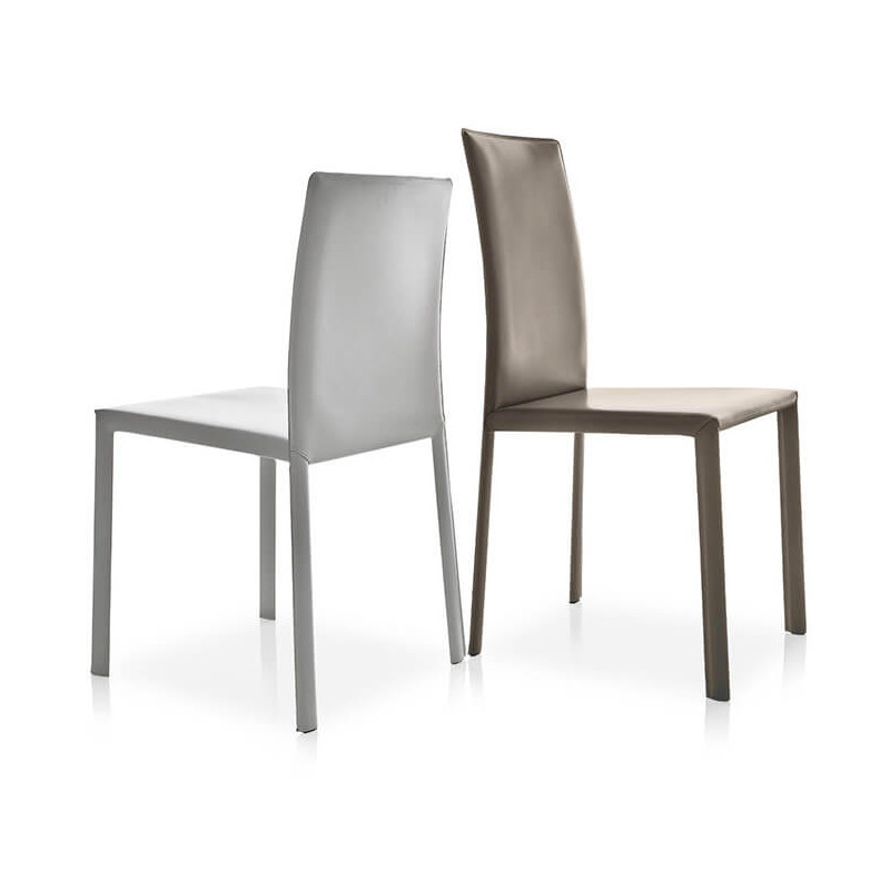 CHAISE EN CUIR CONTEMPORAINE PAOLA