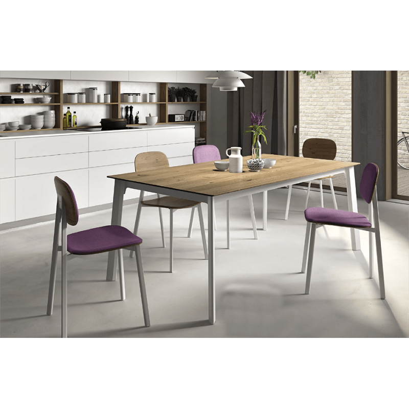 CHAISE CONTEMPORAINE TATA 1 EN BOIS TISSU ET MÉTAL