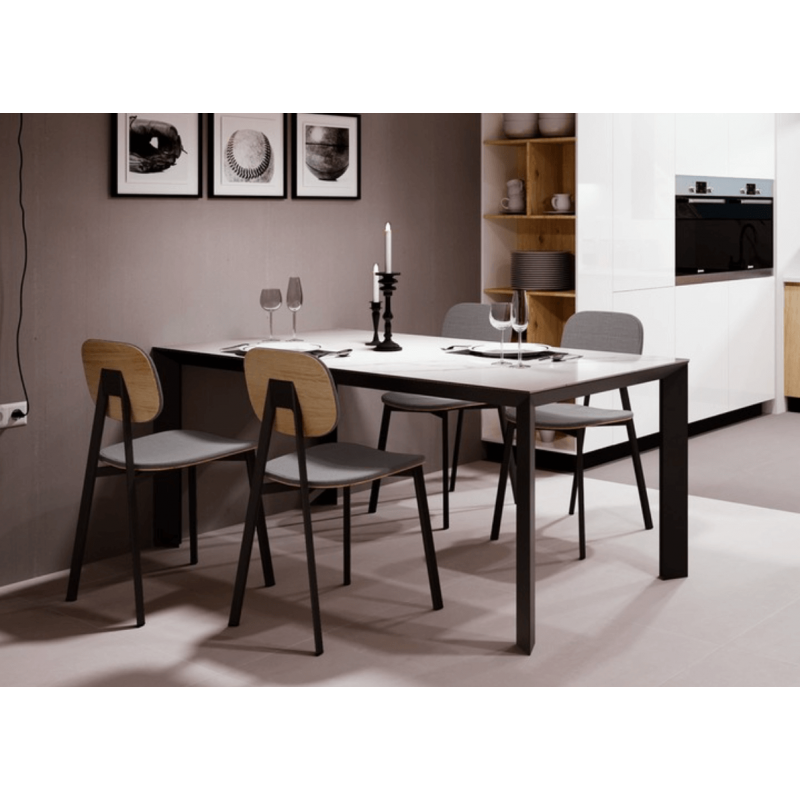 CHAISE CONTEMPORAINE TATA 1 EN BOIS TISSU ET MÉTAL