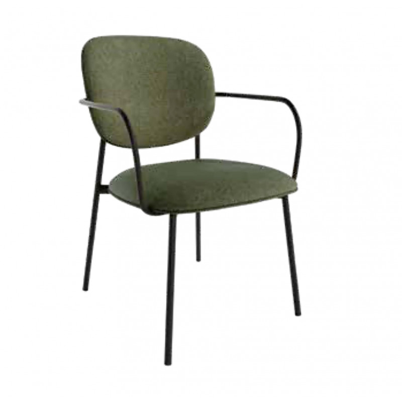 LOT DE 3 FAUTEUILS CONTEMPORAIN EN TISSU VERT OSAKA