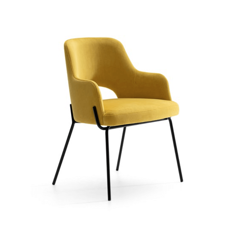 FAUTEUIL CONTEMPORAIN EN VELOURS ET MÉTAL PARIS