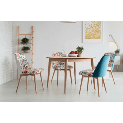 CHAISE DE SALLE À MANGER EN VELOURS ET BOIS NANTES