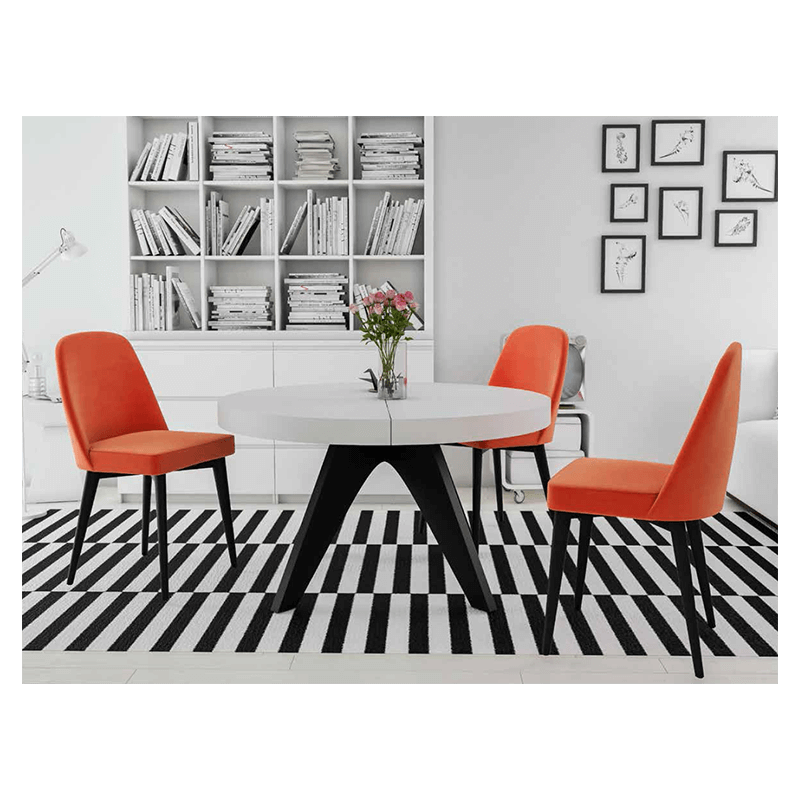 CHAISE DE SALLE À MANGER EN VELOURS ET BOIS NANTES