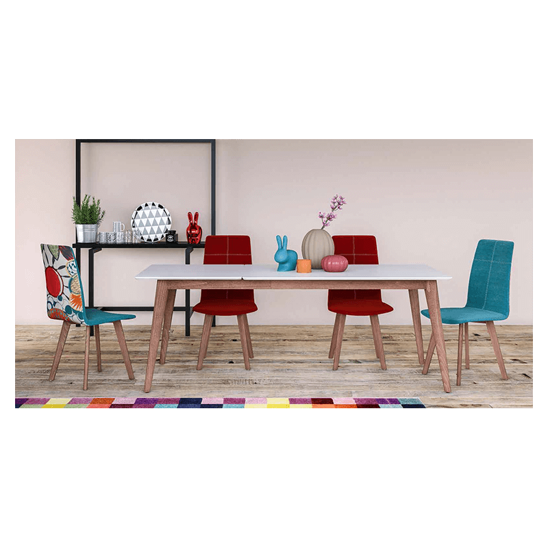 CHAISE DE SALLE À MANGER EN VELOURS ET BOIS FROVO