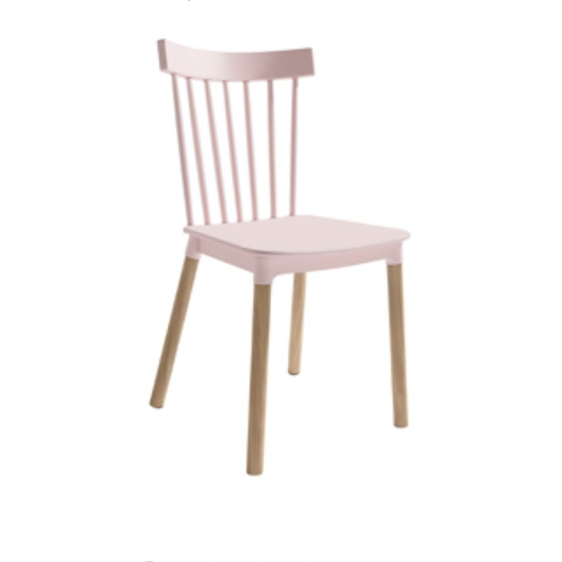 CHAISE CONTEMPORAINE COLORÉ DUBLIN EN BOIS ET POLYPROPYLÈNE