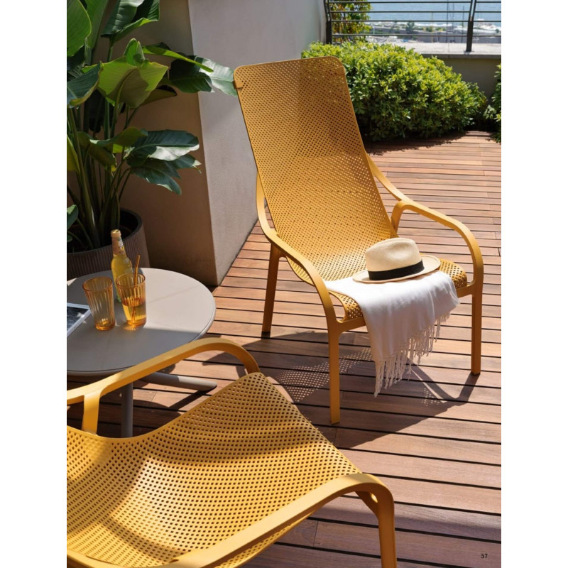 CHAISE LOUNGUE BLACON ET PETITE TABLE