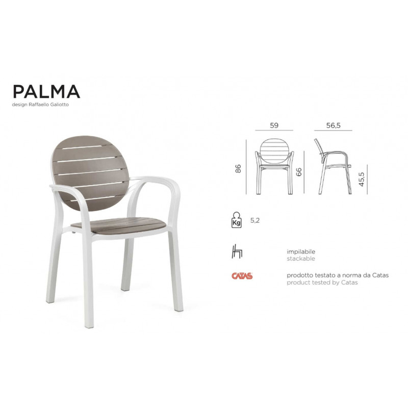 ENSEMBLE TABLE ET FAUTEUILS DE TERRASSE ALLORO - PALMA
