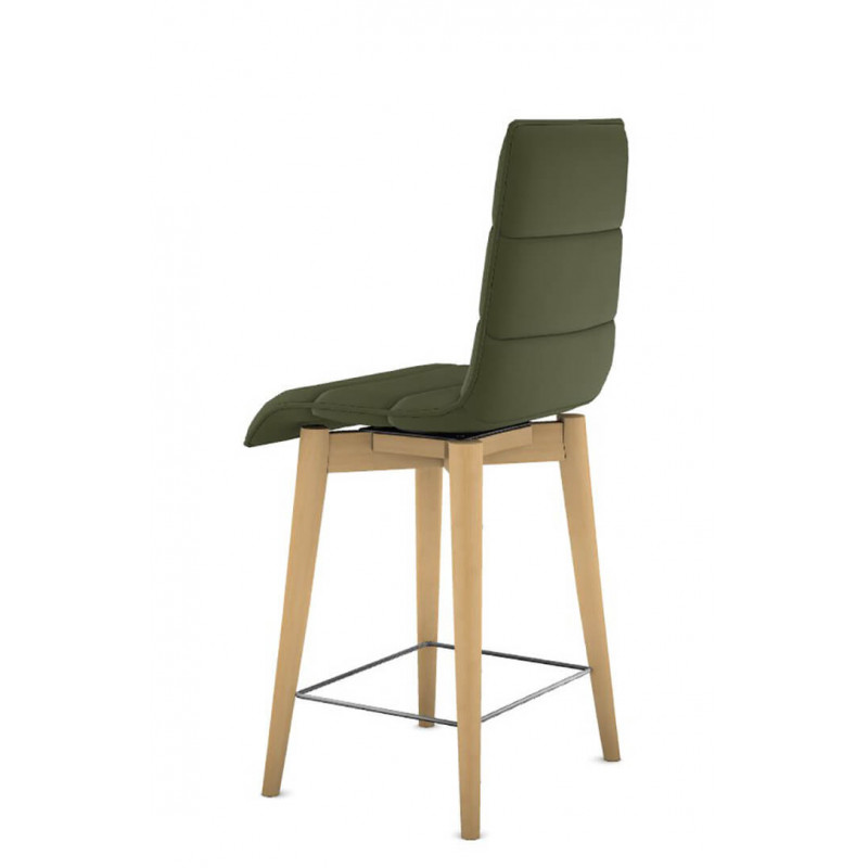 TABOURET FRANÇAIS FIXE OU PIVOTANT LINA EN CHÊNE ET TISSU