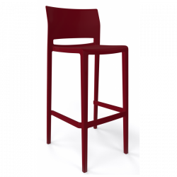 Lot de 4 tabourets de Bar BAKHITA Bordeaux en Polypropylène - Le Chaisier
