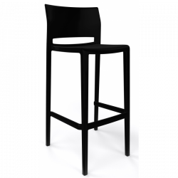 Lot de 4 tabourets de Bar BAKHITA Noir en Polypropylène - Le Chaisier