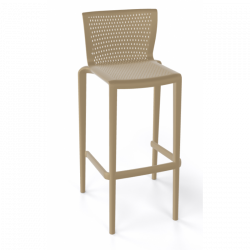 Lot de 3 tabourets de Bar SPYKER Taupe en Polypropylène - Le Chaisier