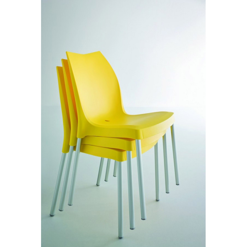 Lot de 2 Chaises TULIP Jaune - Fabrication Italienne - Le Chaisier