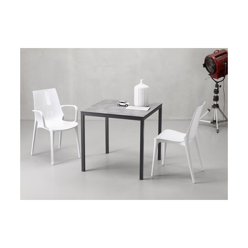 Lot de 2 Chaises en Plexiglas Blanc Brillant VANITY - Le Chaisier