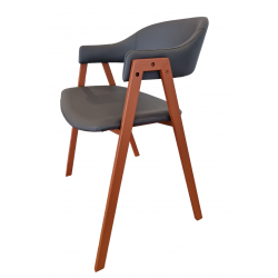 LOT DE 6 FAUTEUIL INDUSTRIEL SIMILICUIR ARCA ROUILLE ET GRIS