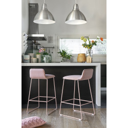 Tabouret Snack Dossier Bas RILEY SOFT en Tissu - Le Chaisier