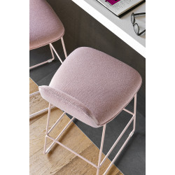 Tabouret Snack Dossier Bas RILEY SOFT en Tissu - Le Chaisier