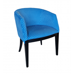 Fauteuil Déco THOMAS Bleu Pieds Noir - Le Chaisier