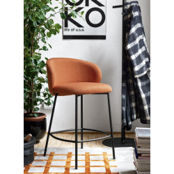 Tabouret Rond Snack Enveloppant en Velours ou Tissu TUKA - Le Chaisier