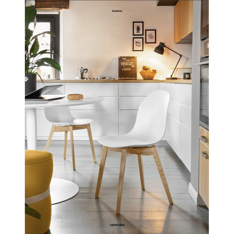 Chaise Scandinave ACADEMY en Bois et Polypropylène - Le Chaisier