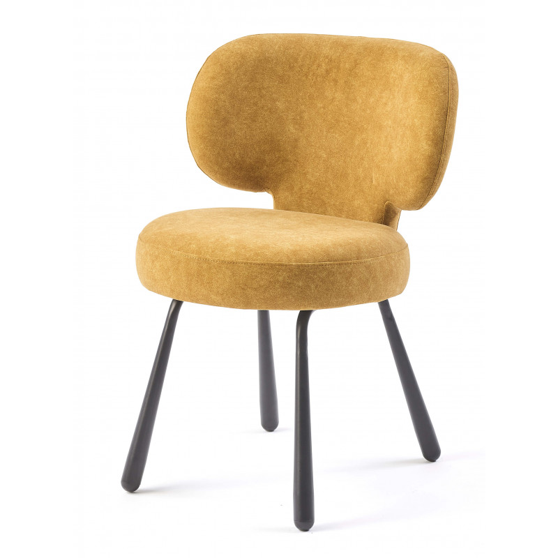 CHAISE RONDE COCOONING EN VELOURS FLEUR