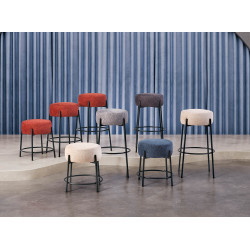 Tabouret Bas en Tissu Contemporain POPPY - Le Chaisier