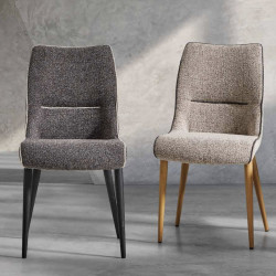 Chaise Contemporaine de Salle à Manger Cossue en Tissu LÉA - Le Chaisier