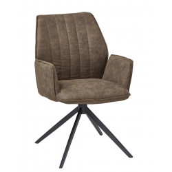 LOT DE 2 FAUTEUILS DE SALLE À MANGER PIVOTANT NEVA TAUPE