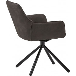 LOT DE 2 FAUTEUILS DE SALLE À MANGER PIVOTANT TARGA GRIS