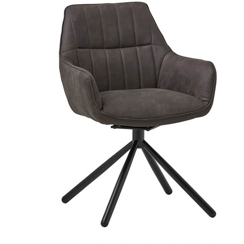 LOT DE 2 FAUTEUILS DE SALLE À MANGER PIVOTANT TARGA GRIS