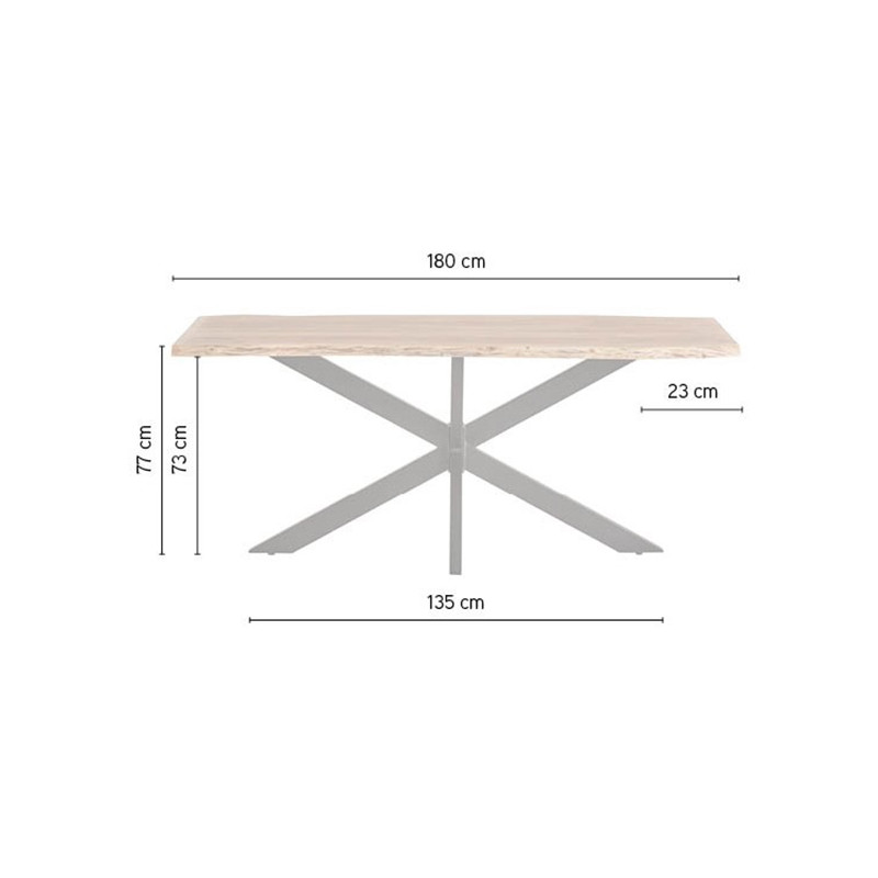 TABLE FIXE CONTEMPORAINE EN BOIS D'ACACIA NEBEL